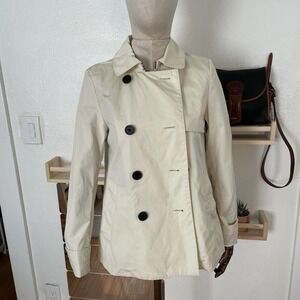 Everlane‎ XS Swing Trench Coat Ivory Short Jacket